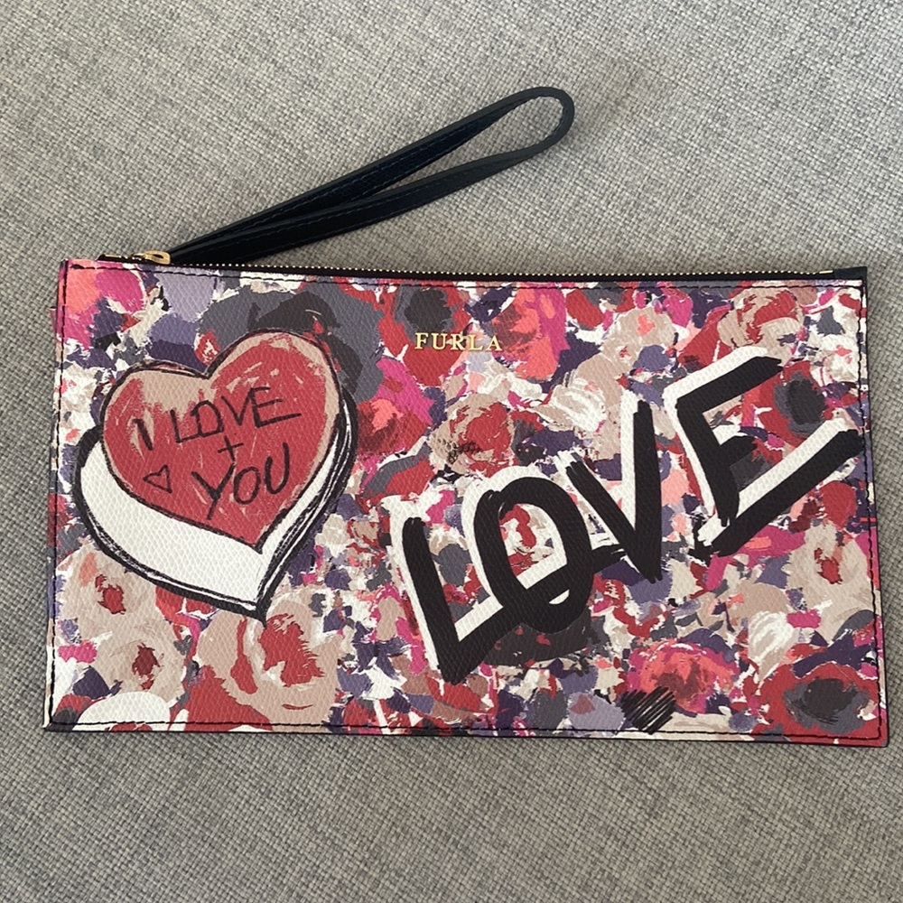 Furla | Graffiti LOVE hearts wristlet